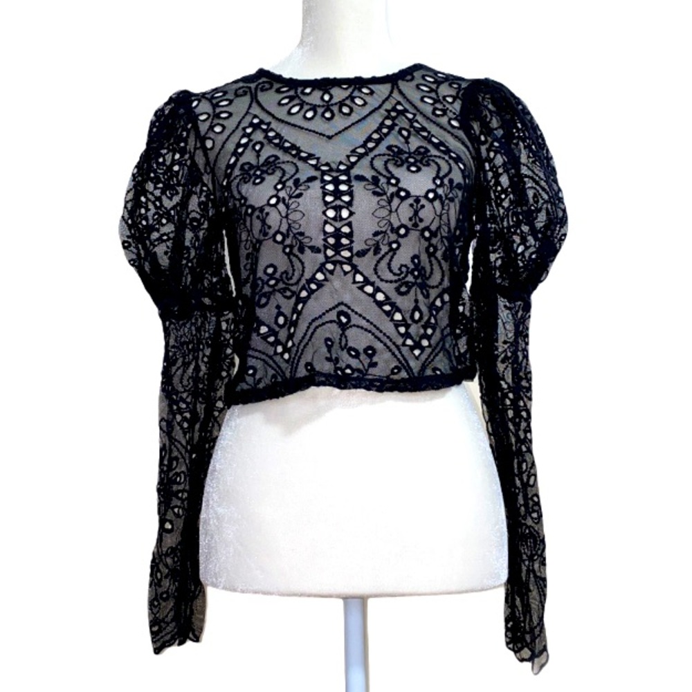 Black Lace Zara crop top size S